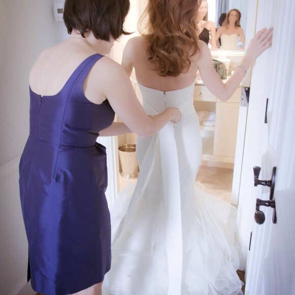 Vera Wang Lillian Wedding DRESS sIZE 0 - Picture 2 of 6